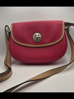 Giani Bernini Saffiano Ruby Red Crossbody Saddle Bag